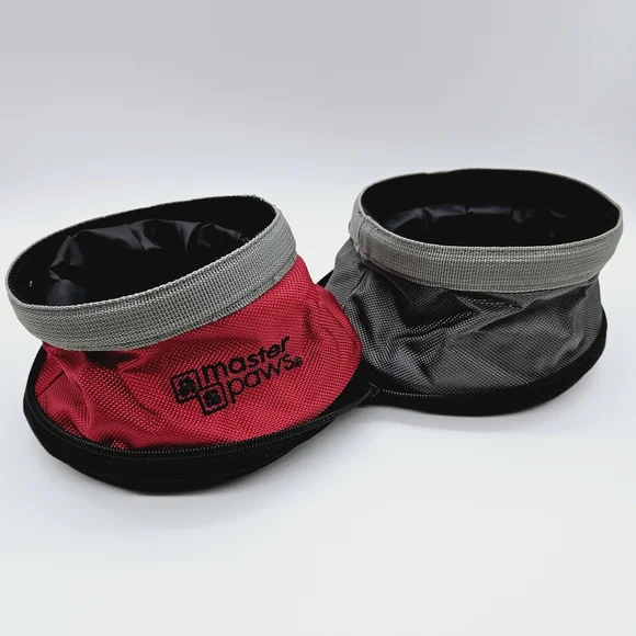 PAW MASTER | compact travel hiking food & water dog pet bowls - Picture 1 of 5